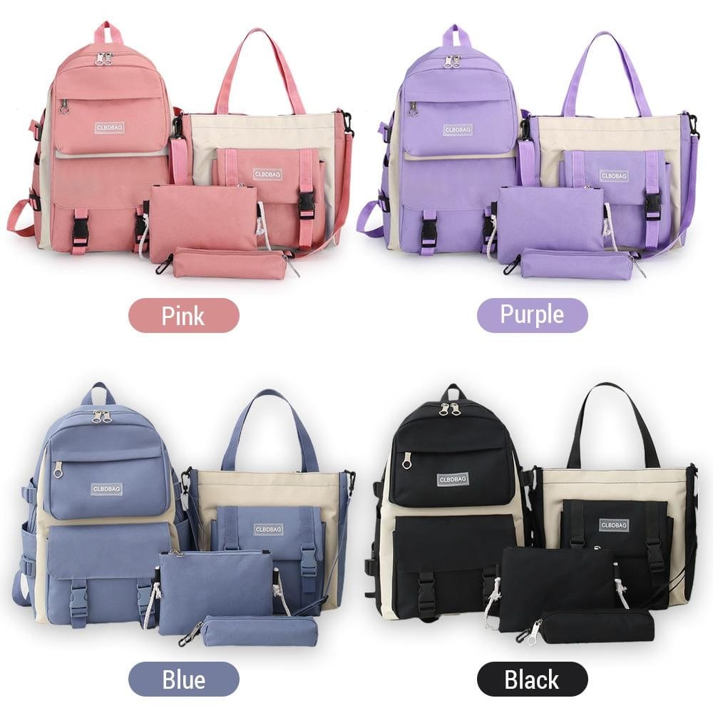 🎒 Ensemble Scolaire 5 en 1 – Sac à Dos Multifonction & Accessoires Inclus