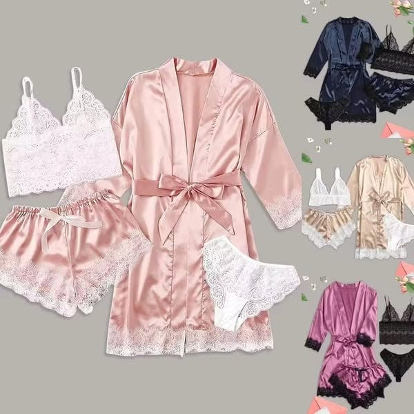 Tenue de nuit 4 pièces👙 🌷Séduction, douceur et confort garantis