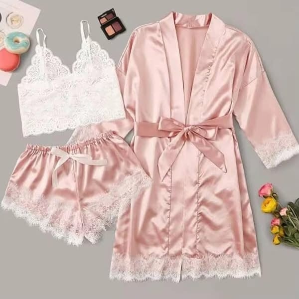 Tenue de nuit 4 pièces👙 🌷Séduction, douceur et confort garantis