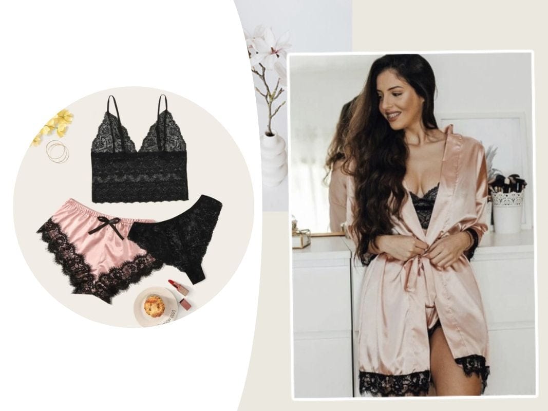 Tenue de nuit 4 pièces👙 🌷Séduction, douceur et confort garantis