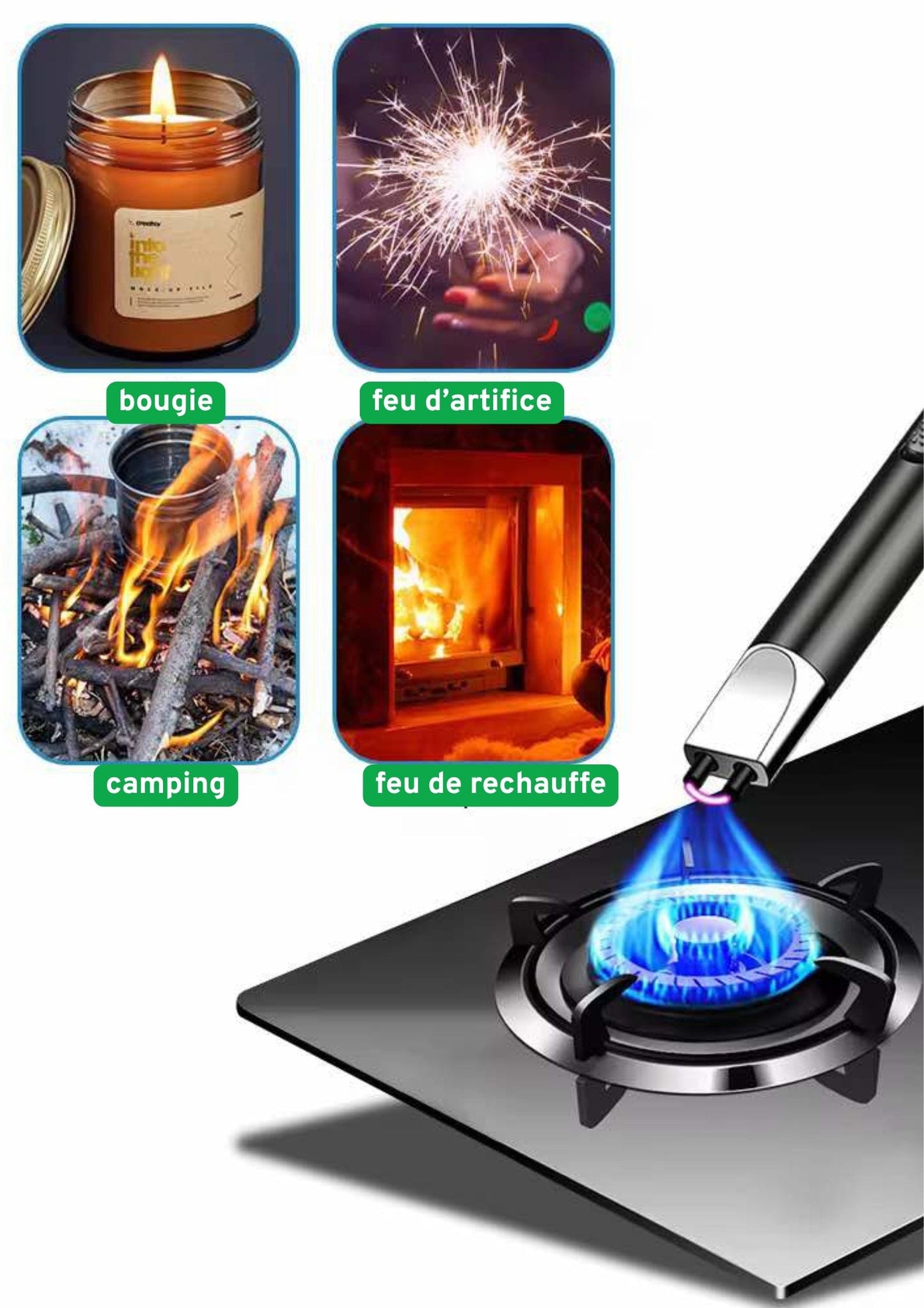 Briquet électrique rechargeable ⚡⚡ Mieux que 100 boîtes d'allumettes 🔥🔥