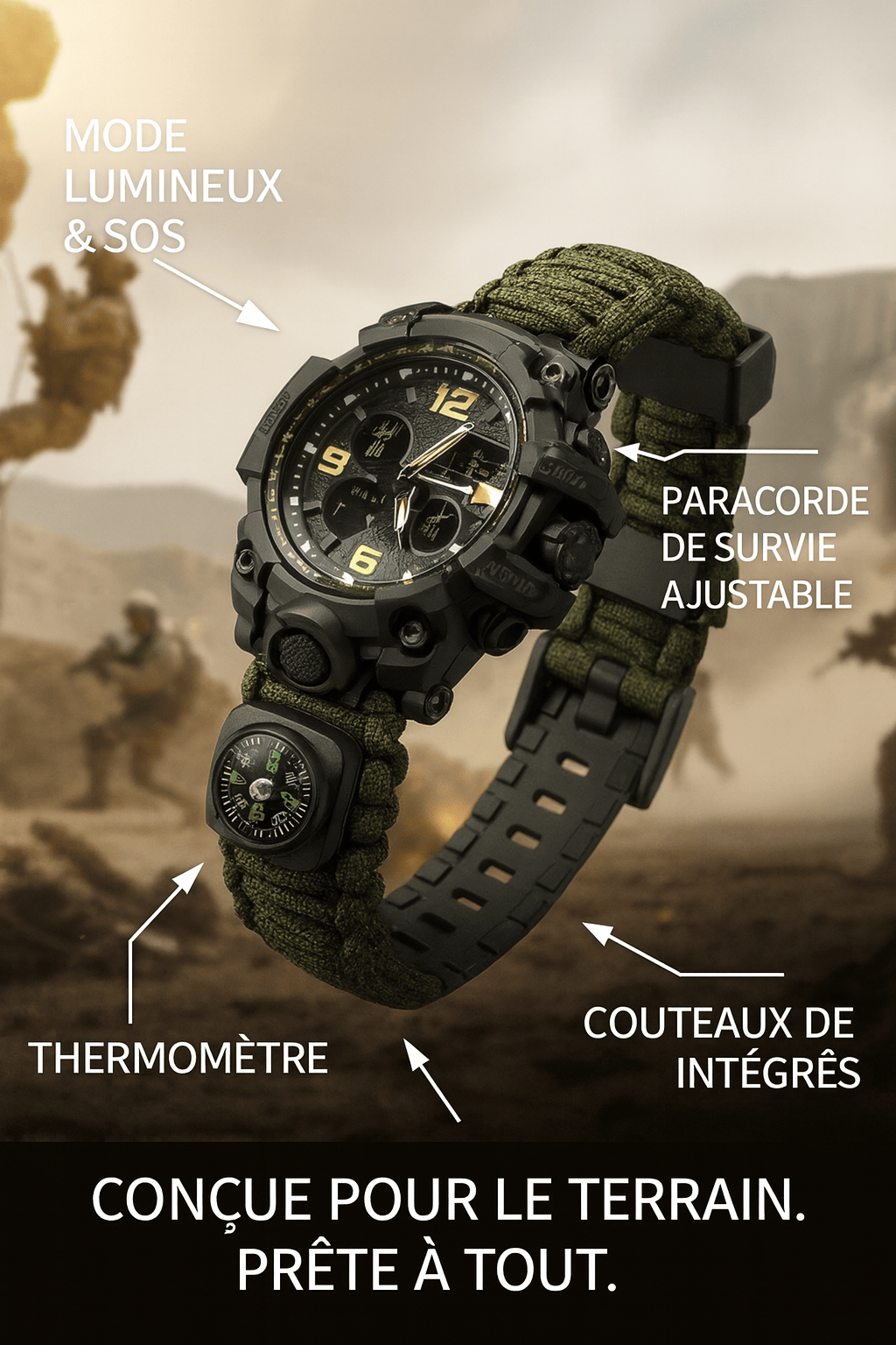 💥Montre tactique militaire d’élite 👨‍✈️— Conçue pour les hommes qui n’abandonnent jamais !💪