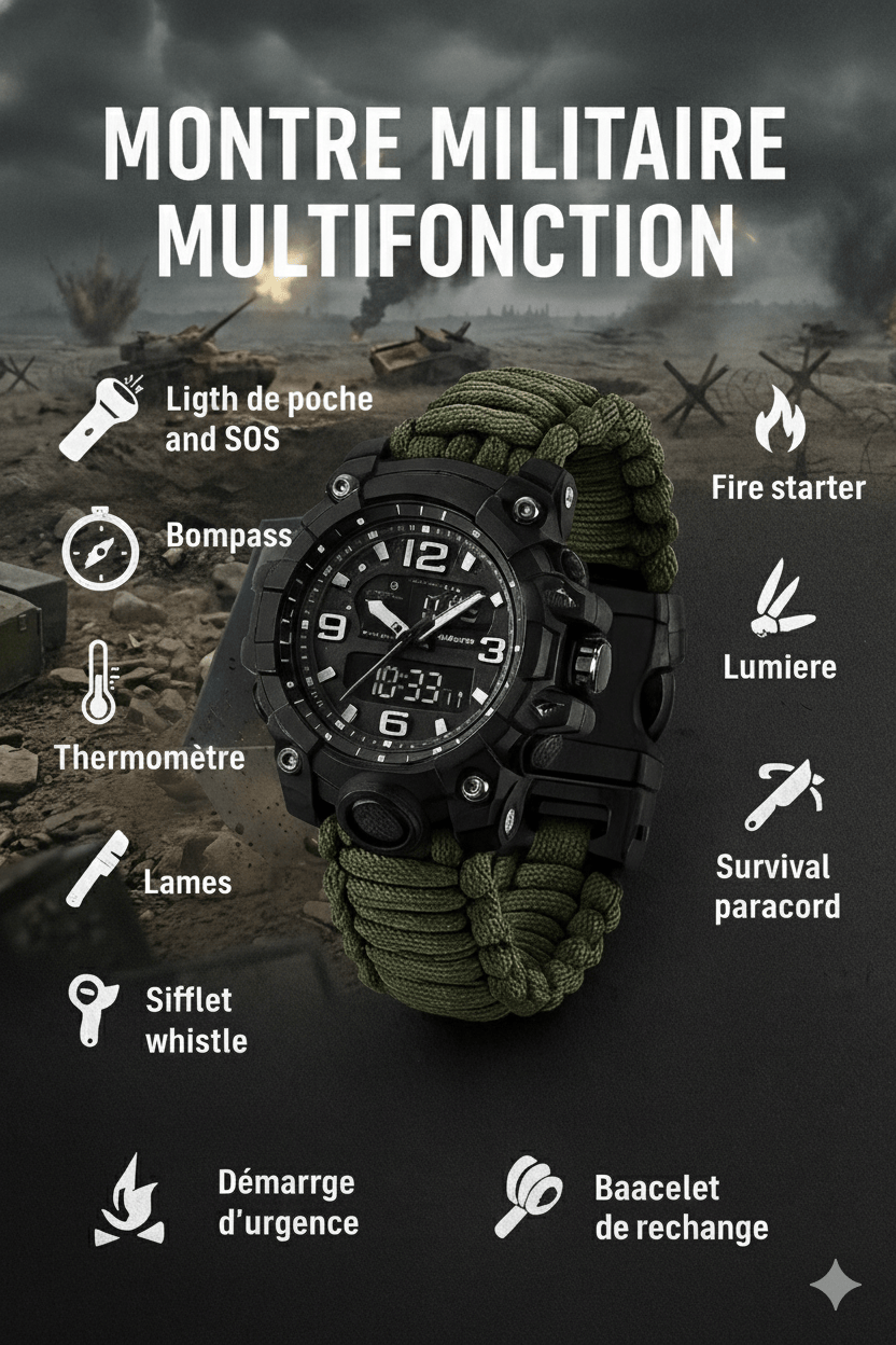 💥Montre tactique militaire d’élite 👨‍✈️— Conçue pour les hommes qui n’abandonnent jamais !💪